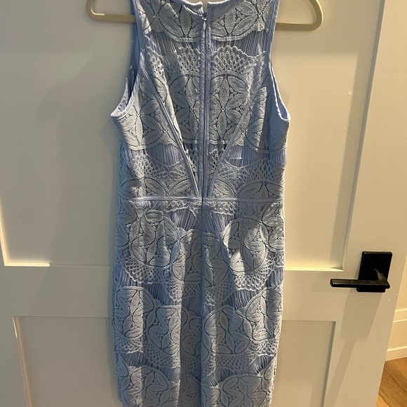 Powder blue lace dress with intricate detailed finishing - Picture 4 of 5